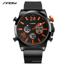 SINOBI 9732 Men's Watch Quartz Digital Movement Silicone Band Sport Watch For Men